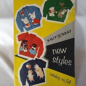 Vintage Knit-O-Graf New Styles Catalog No. 54, 1955 by Della Fitch - NLIP